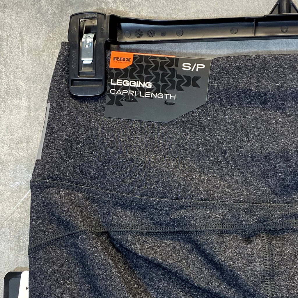 RBX Women's Charcoal High-Rise Stretch Pull-On Capri Leggings SZ S