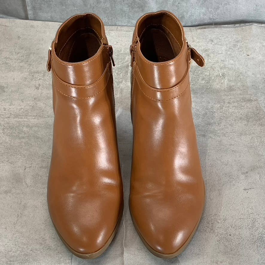 CHARTER CLUB Women's Brown Pixxy Almond-Toe Dress Booties SZ 8.5