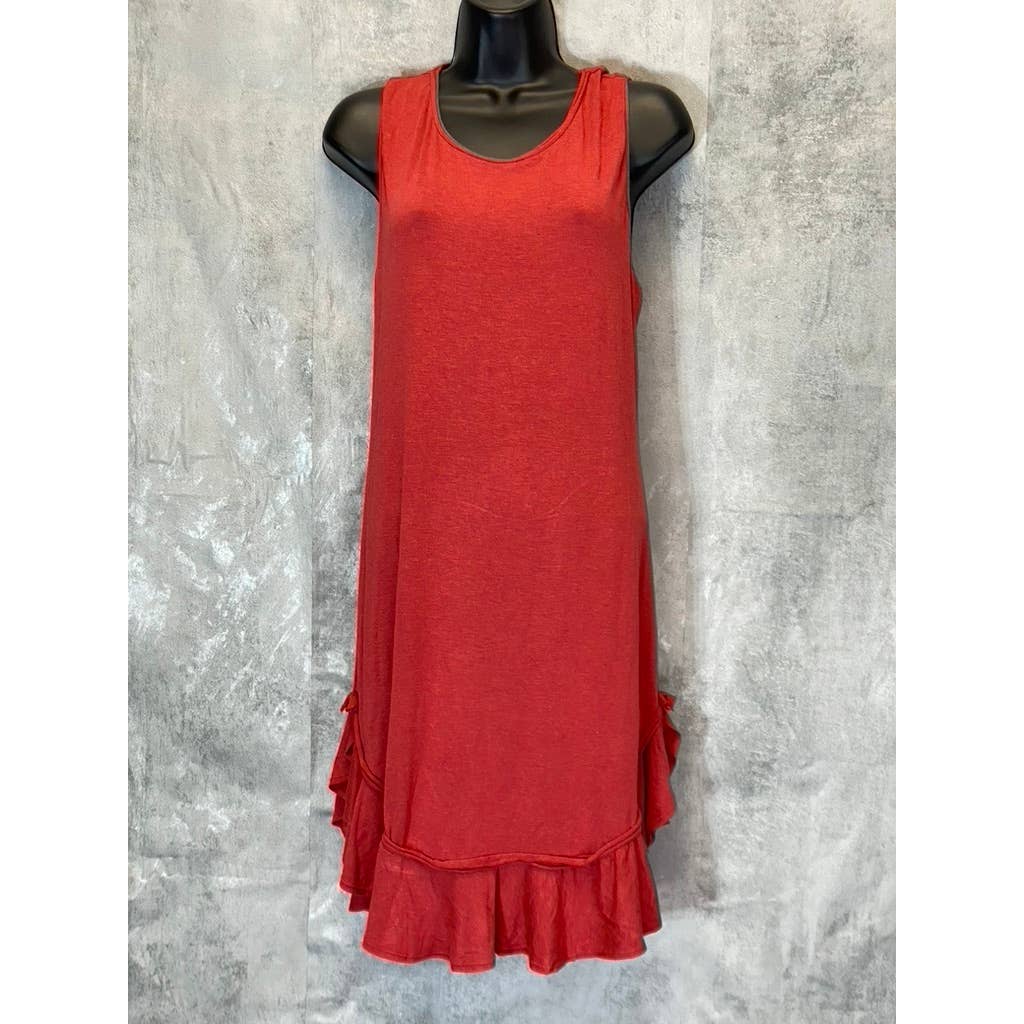 MAX STUDIO Women's Hscarlet Sleeveless Ruffled Hem Mini Dress SZ L