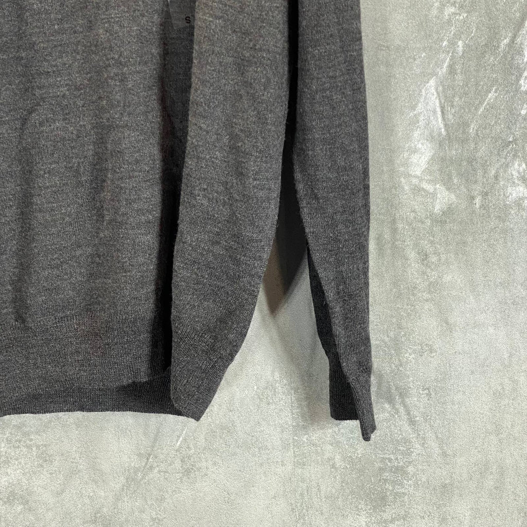 CLUB ROOM Men's Charcoal Solid Regular-Fit Merino Wool V-Neck Sweater SZ S