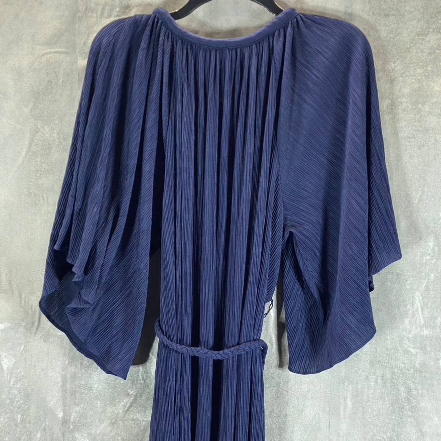 MICHAEL MICHAEL KORS Women's True Navy Crewneck Rope Belt Mini A-Line Dress SZ S