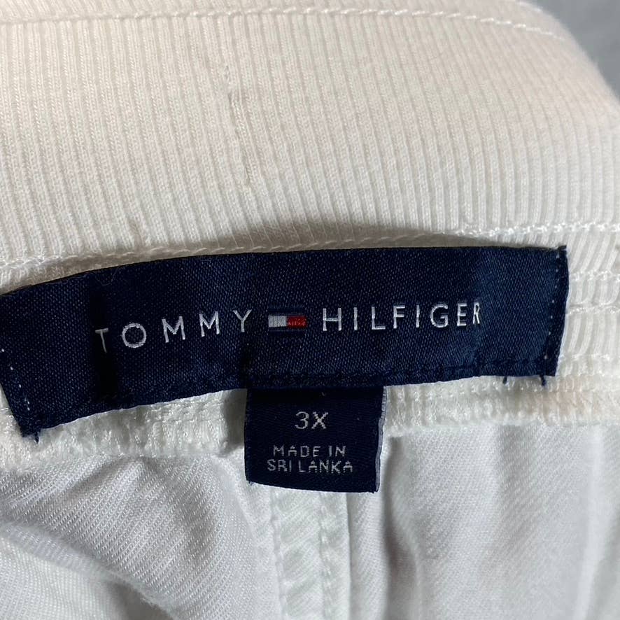 TOMMY HILFIGER Women's Plus White Mid-Rise Alton Cargo Drawstring Pants SZ 3X