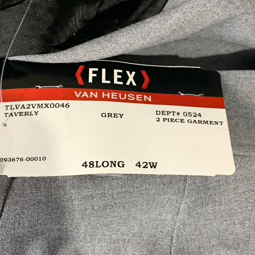 VAN HEUSEN FLEX Men's Grey Sharkskin Slim-Fit Suit Pants SZ 42X34