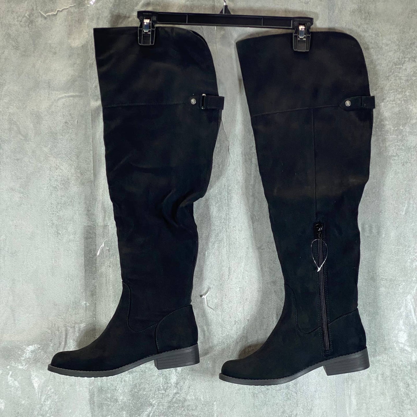 SUN+STONE Women's Black Micro Allicce Wide-Calf Over-The-Knee Boots SZ 6.5WC