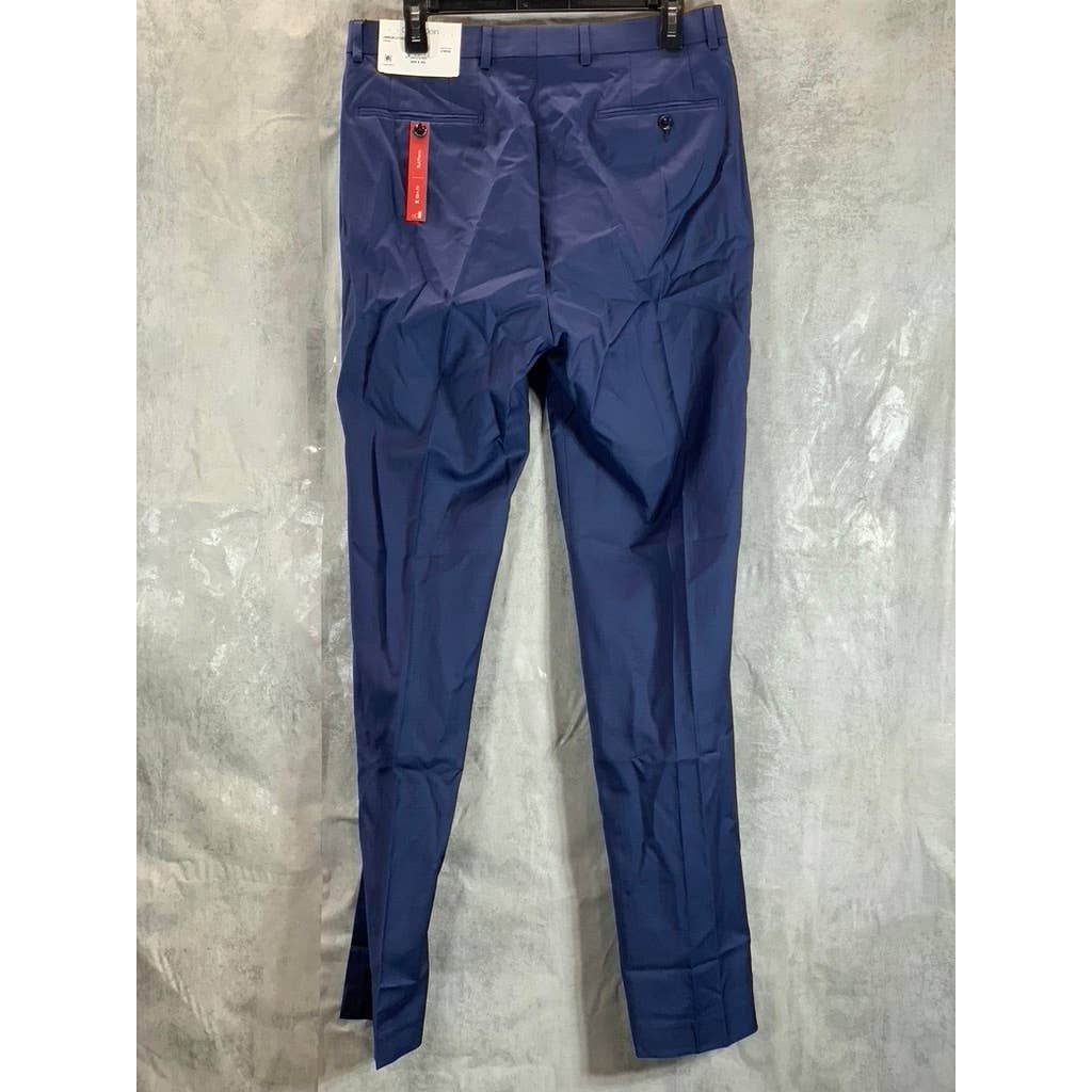 CALVIN KLEIN Men's Blue Slim-Fit Flat Front Dress Pants SZ 32X34