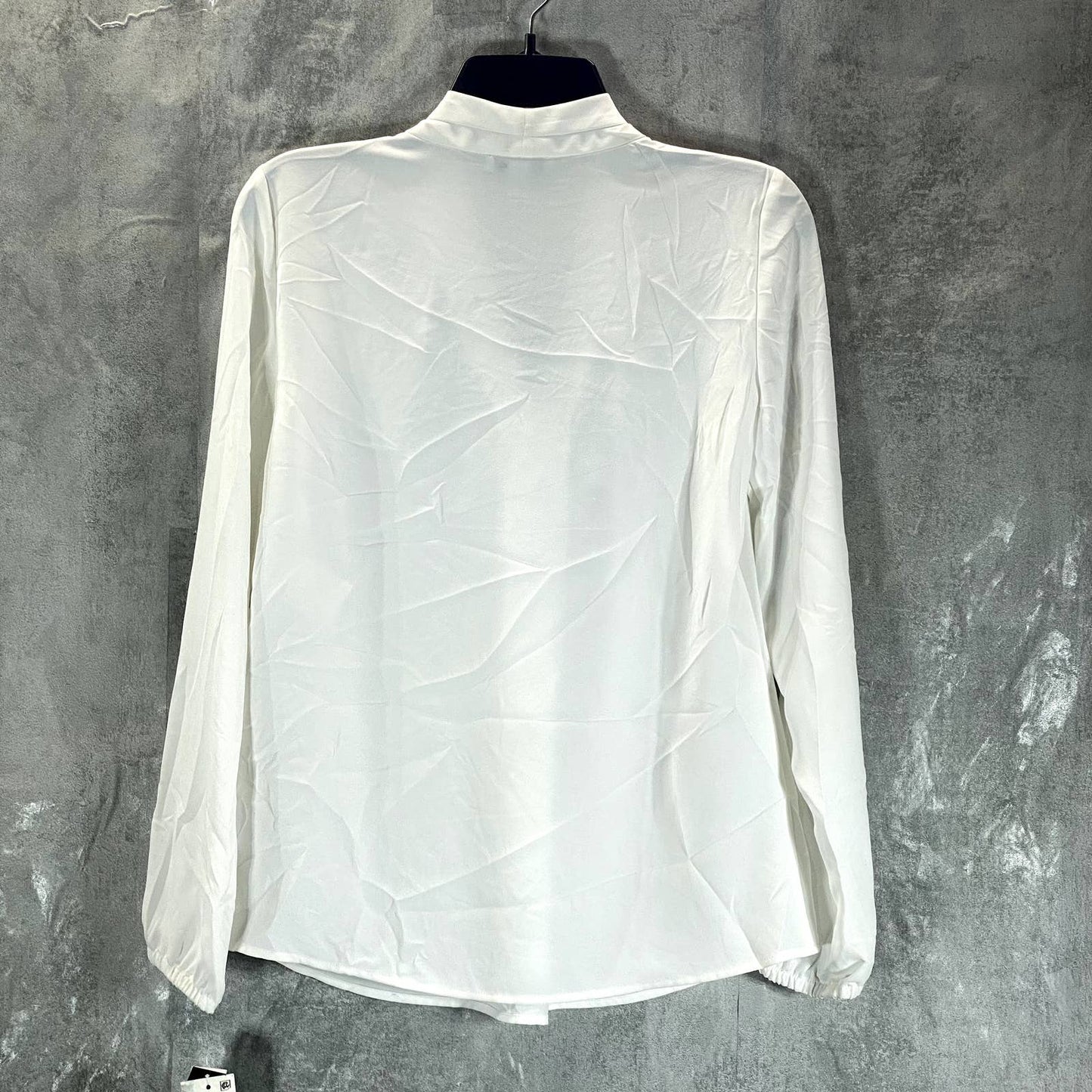 BAR III Women's Lily White Inverted-Pleat V-Neck Long-Sleeve Top SZ XS