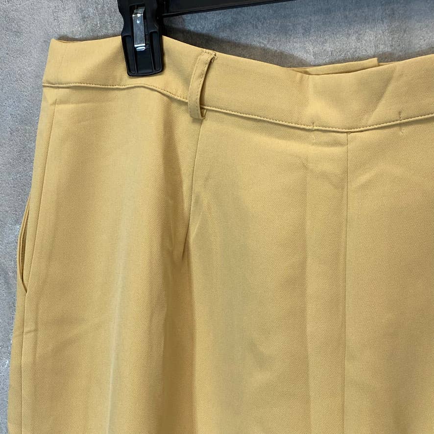 AND NOW THIS Women's Camel Brown Pleated Wide Leg Pants SZ XL