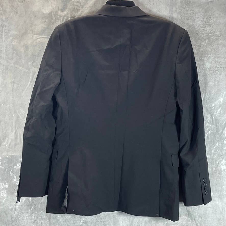 DKNY Men's Solid Black Short Modern-Fit Stretch Two-Button Suit Jacket SZ 36S