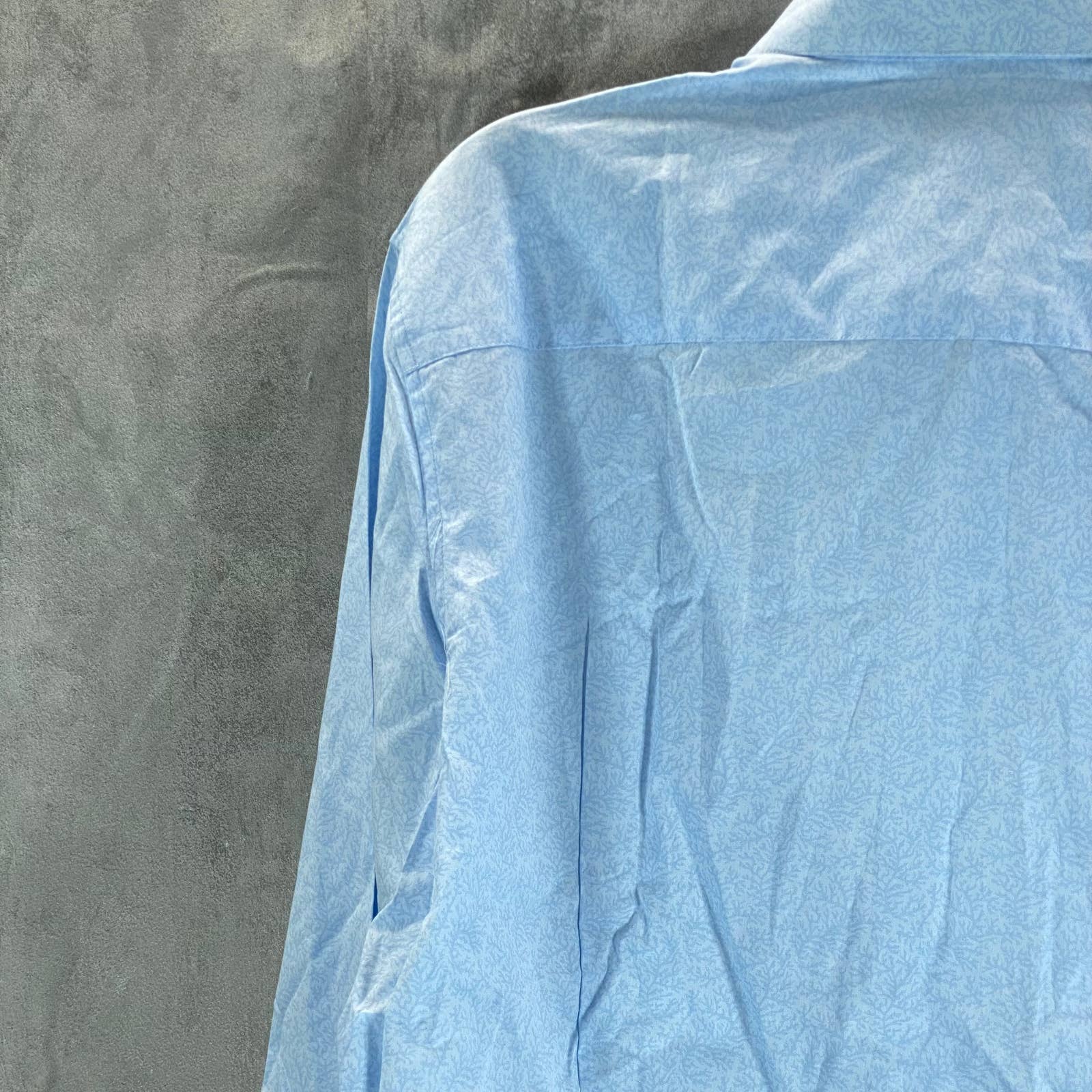 BAR III Men's Light Blue Slim-Fit Stretch Vintage Coral Dress Shirt SZL(16-16.5)