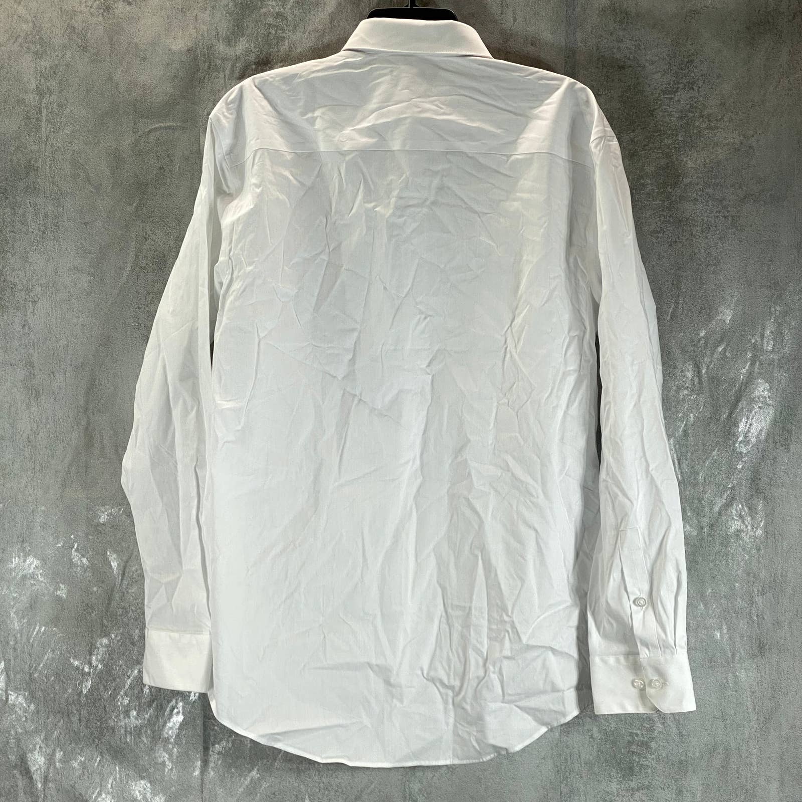 ALFANI AlfaTech Men's White Solid Regular-Fit Dress Shirt SZ M(15-15.5 34/35)