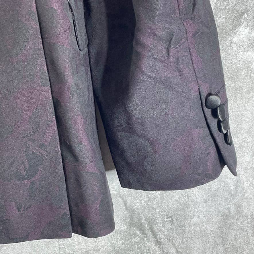 ALFANI Men's Black-Purple Floral Short Slim-Fit Stretch Two-Button Sport Coat