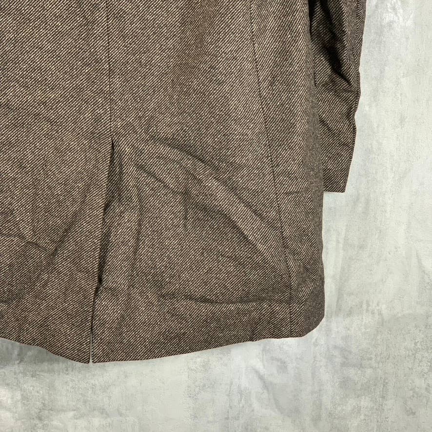 HUGO BOSS Men's Brown Slim-Fit Migor Patterned Stretch 3-Button Overcoat SZ 44R