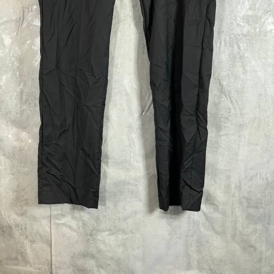 CALVIN KLEIN Men's Solid Black Slim-Fit Flat Front Dress Pants SZ 34X32