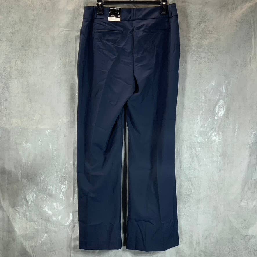 ALFANI Women's Modern Navy Mid-Rise Essential Curvy Straight Bootcut Pants SZ 8