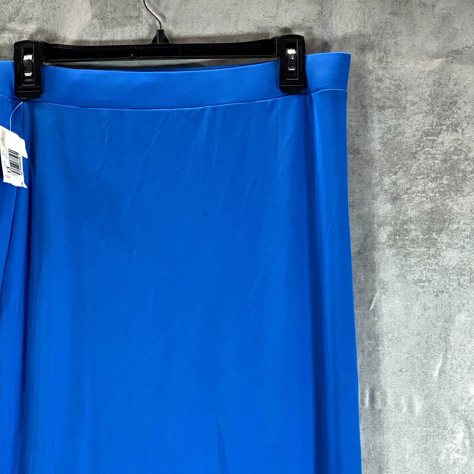 INC INTERNATIONAL CONCEPTS Bright Peacock Ruched Slit Midi Pull-On Skirt SZ XL