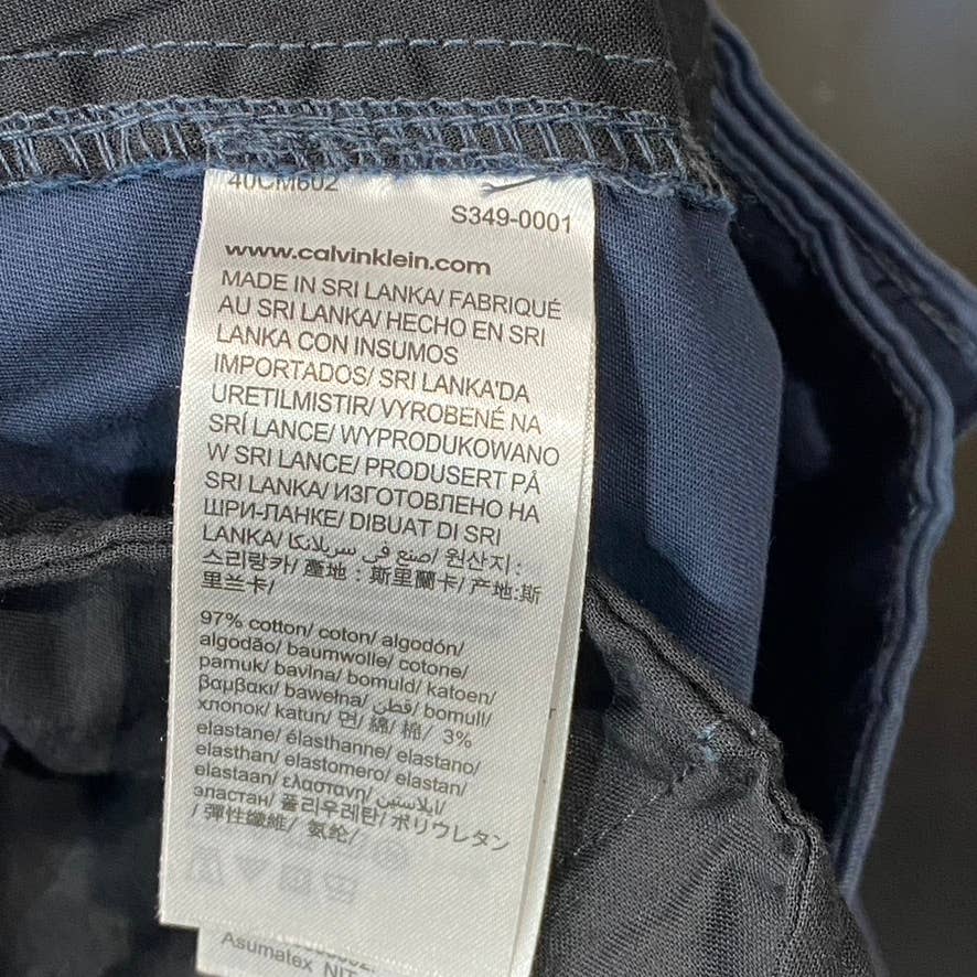 CALVIN KLEIN Men's Ink Slim-Fit Comfort Chino Shorts SZ 30