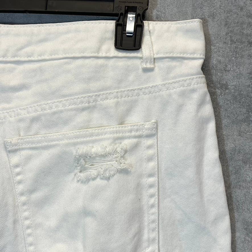 AFRM Women's White Luisa Distressed High-Rise Ankle Crop Skinny Denim Jeans SZ31