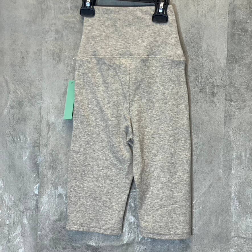 ABOUND Women's Grey Light Heather Ribbed High-Waist Longline Pull-On Bike Shorts SZ XS