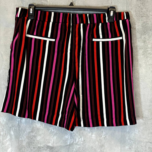 HALOGEN Women's Multicolor Striped Barbara Pull-On Shorts SZ L