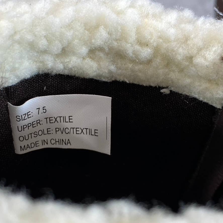 OLIVIA MILLER Women's Brown Faux-Sterling Trim Round-Toe Block-Heel Booties