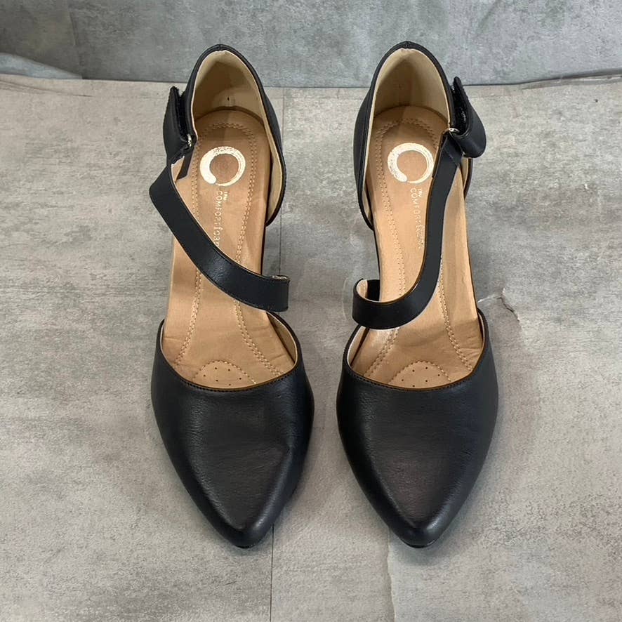 JOURNEE COLLECTION Women's Black Faux Leather Tillis Pointed-Toe Pumps SZ 7.5