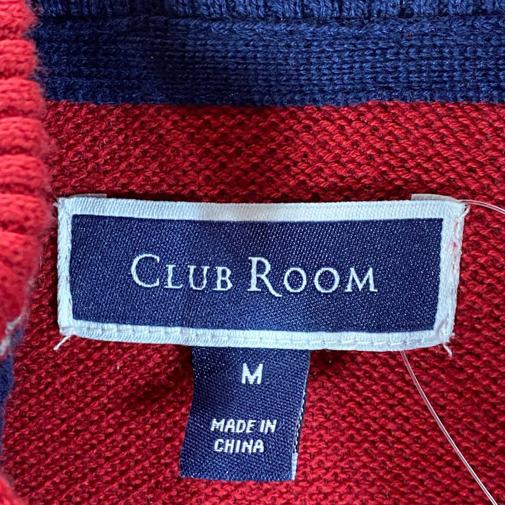 CLUB ROOM Men's Anthem Red Quarter-Zip Stand-Collar Textured Cotton Sweater SZ M