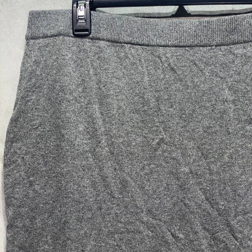 ALFANI Grey Heather Modern Luxe A-Line Pull-On Midi Skirt SZ XL