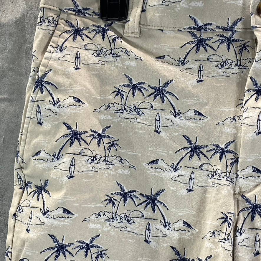 CLUB ROOM Men's Stone Wall Combo Sunset Surf Print 4-Way Stretch Shorts SZ 32