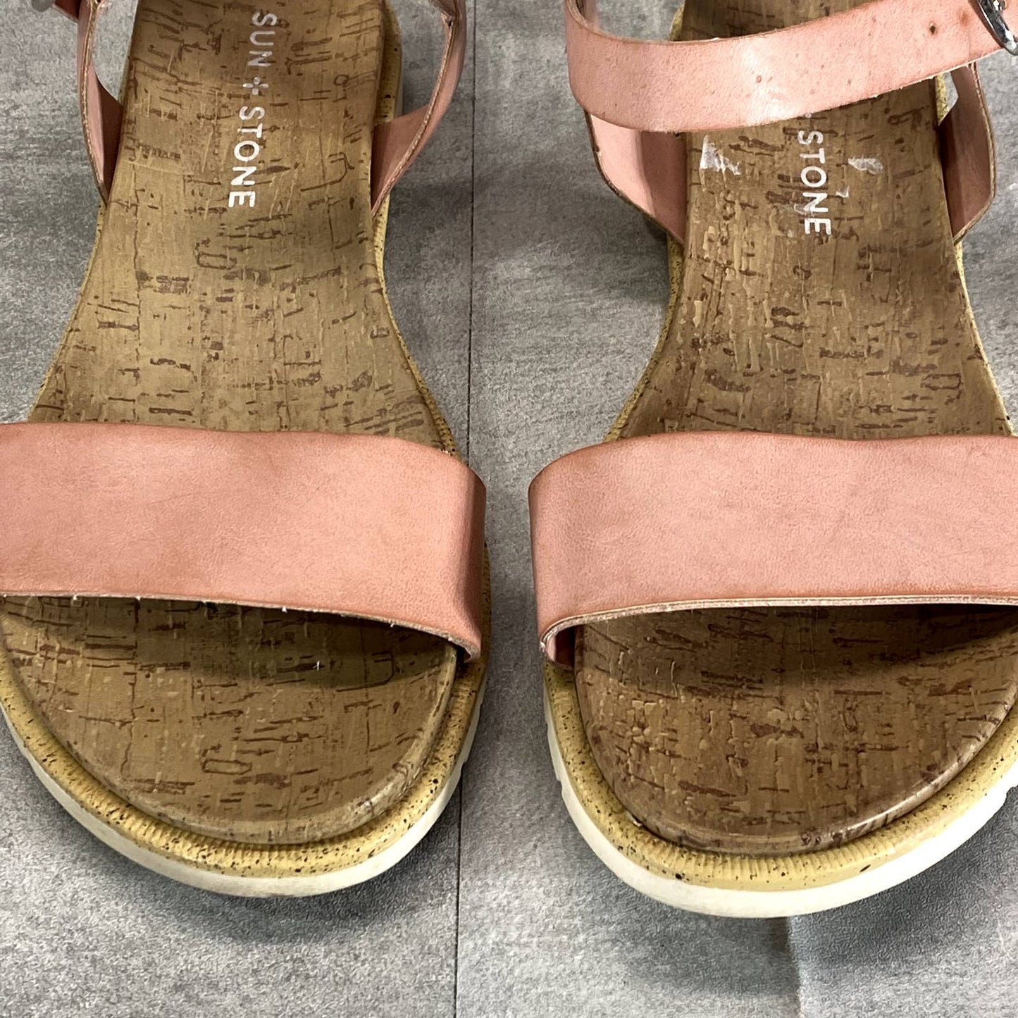 SUN+STONE Women's Blush Mattie Ankle-Strap Round-Toe Slip-Resistant Sandals SZ 6