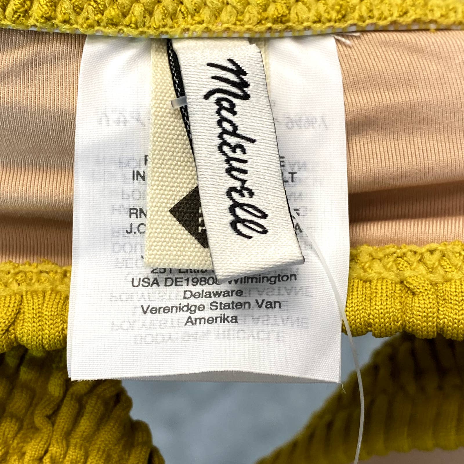 MADEWELL Women's Golden Meadow Second Wave Textured Bandeau Bikini Top SZ XXS