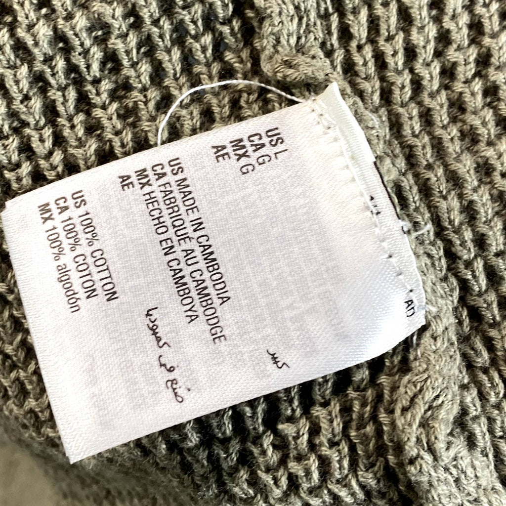 INC INTERNATIONAL Men's Green Tea Leaf Colorblocked Cotton Full-Zip Sweater SZ L