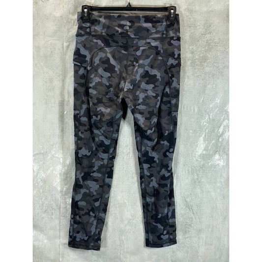 BASS OUTDOOR Women's Black-Grey Camo-Print High-Rise Catamount Leggings SZ M