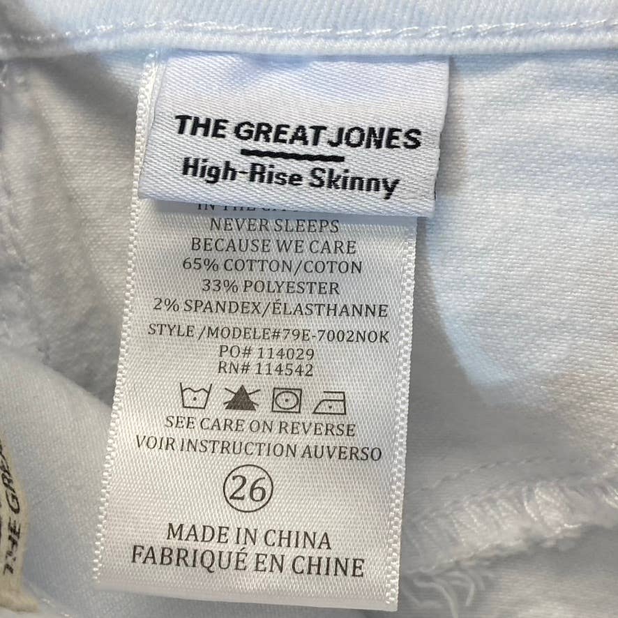 BLANKNYC Women's The Great Jones White Distressed High-Rise Skinny Ankle Denim Jeans SZ 26