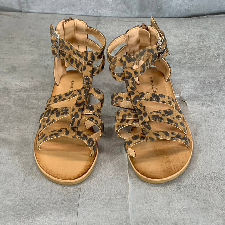 TREASURE & BOND Girl's Tan/Brown Cheetah-Print Alana Gladiator Sandals SZ 13
