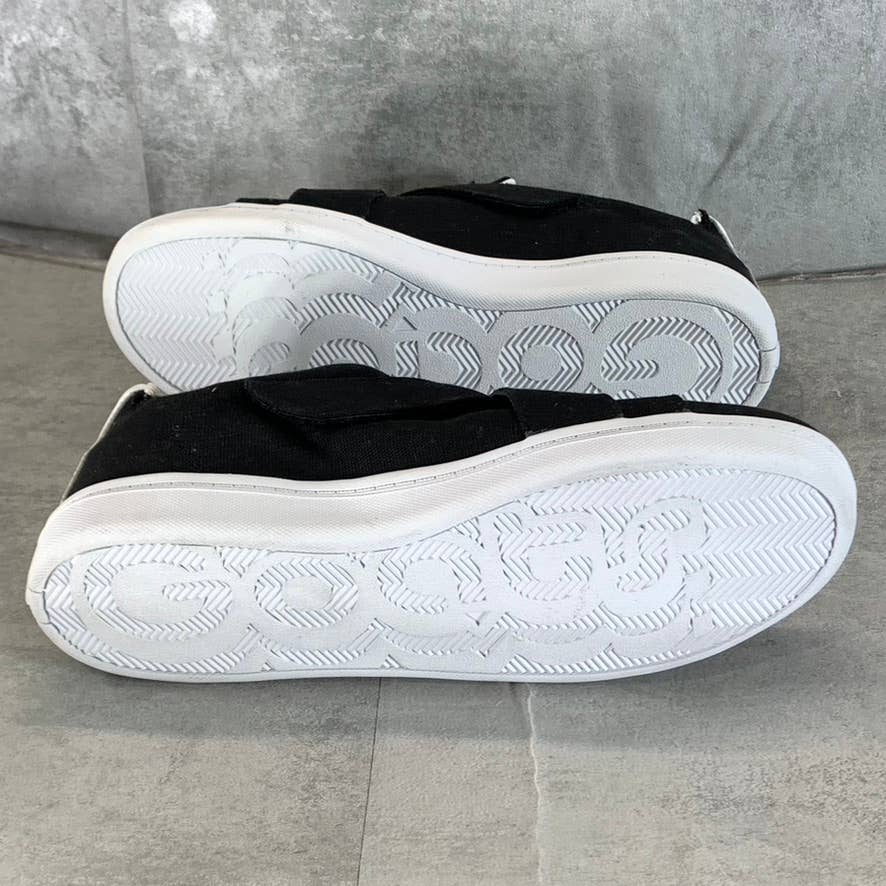 GOATS Women's Black Canvas The 717 Cross Straps Slip-On Sneakers SZ 9.5