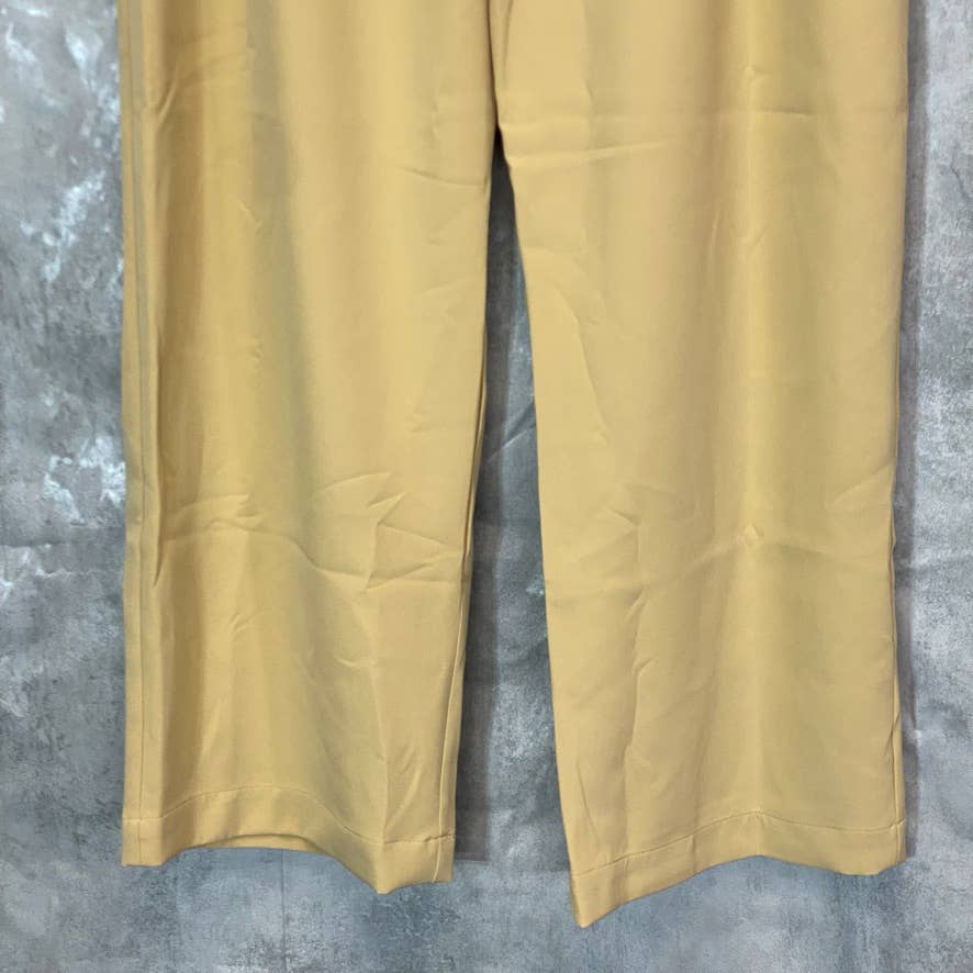AND NOW THIS Women's Camel Brown Pleated Wide Leg Pants SZ XL