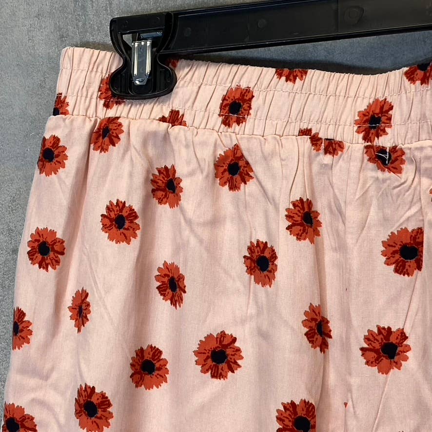 ABOUND Women's Plus Size Pink Daisy Dots Easy Flowy Lightweight Elastic Waist Pull-On Shorts SZ 3X