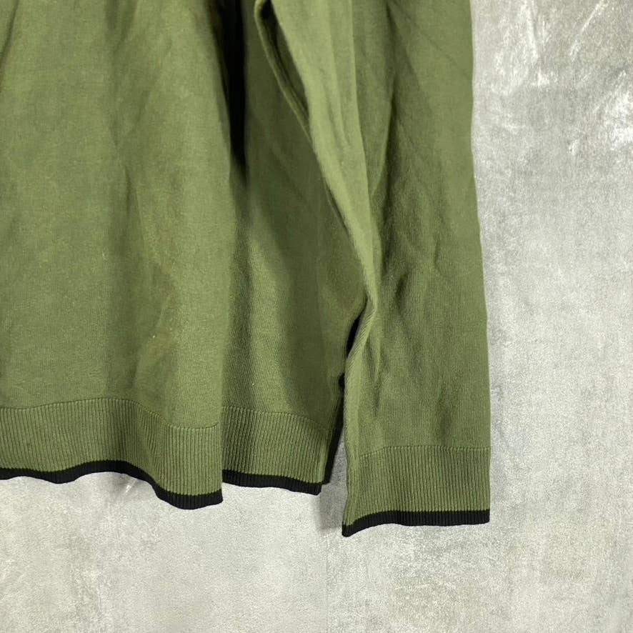 ALFANI Men's Costa Green Contrast Edge Crewneck Long-Sleeve Sweater SZ 2XL
