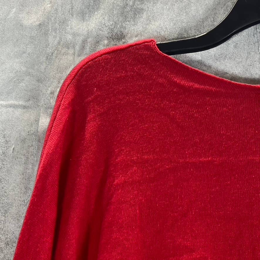 INC INTERNATIONAL CONCEPTS Women's Plus Real Red V-Neck Hi-Low Hem Pullover SZ4X