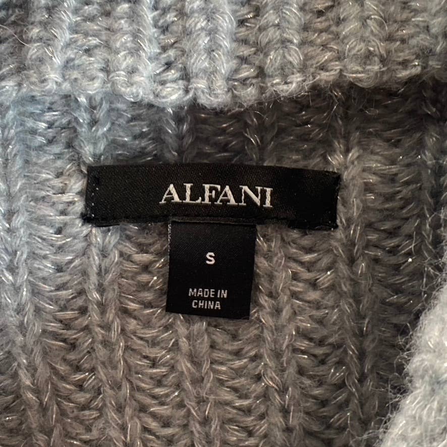 ALFANI Women's Greystone Rib Knit Mock-Neck Long-Sleeve Pullover Sweater SZ S