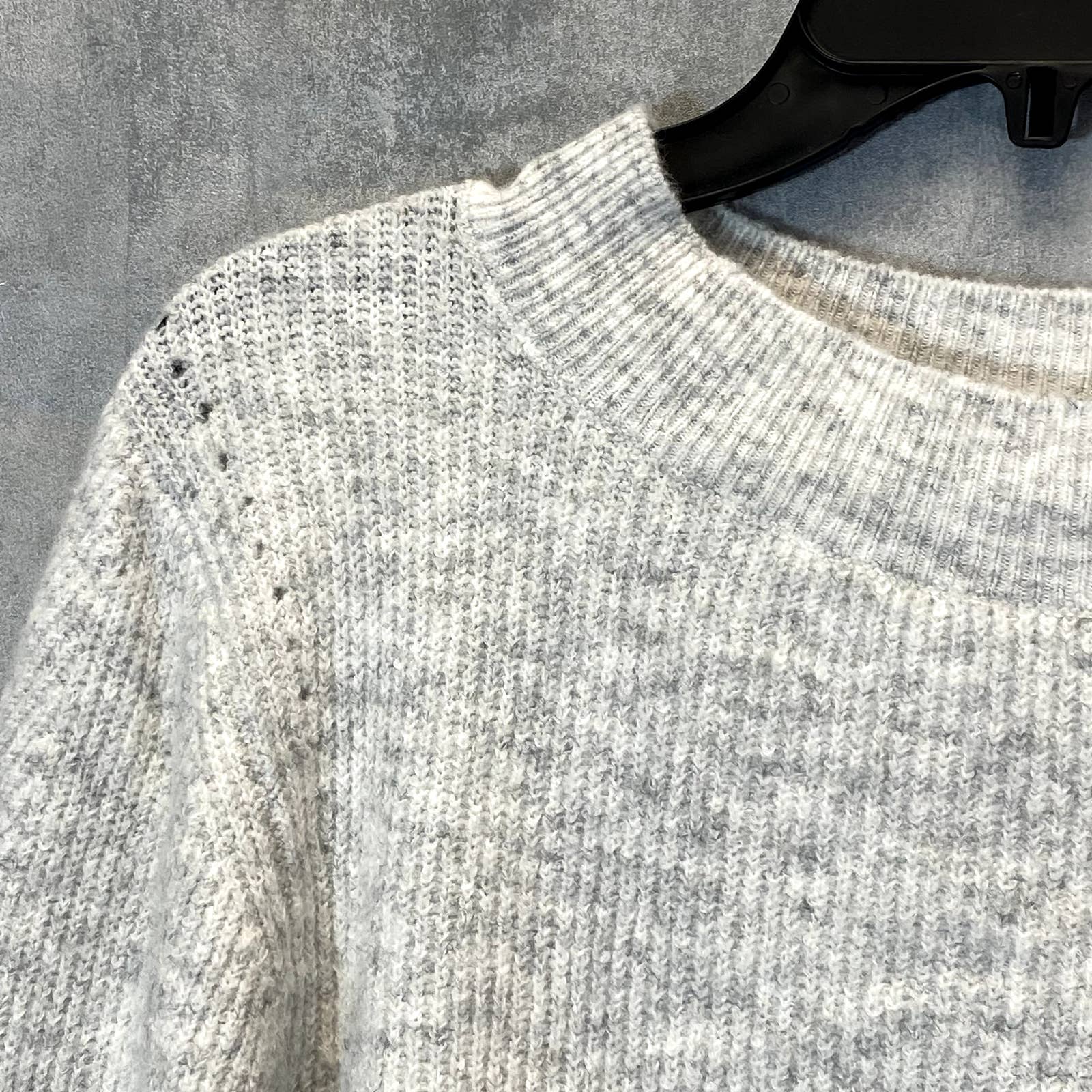 TOPSHOP Women's Gray Boat Neck Long Sleeve Ribbed Knit Pullover Sweater SZ 4-6