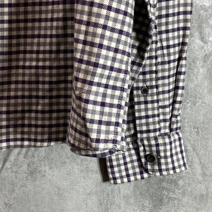 TAILOR VINTAGE Men's Airotec Performance Purple Gingham Long-Sleeve Button-Up Shirt SZ L