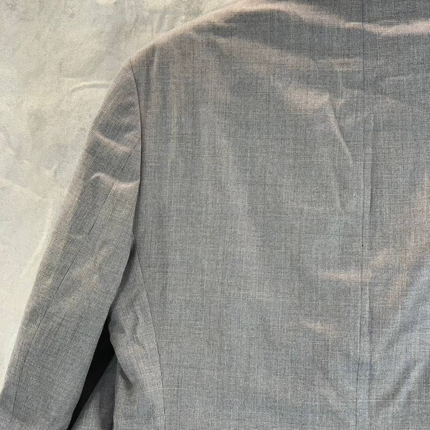 MARC NEW YORK Men's Charcoal/blue Plaid Modern-Fit Two-Button Suit Jacket SZ 38S