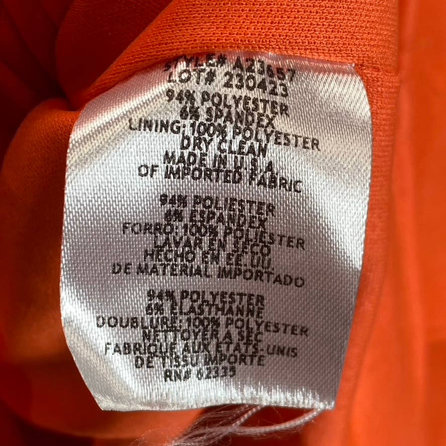 BETSY & ADAM Women's Orange One-Shoulder Bow Knee-Length Sheath Dress SZ 4