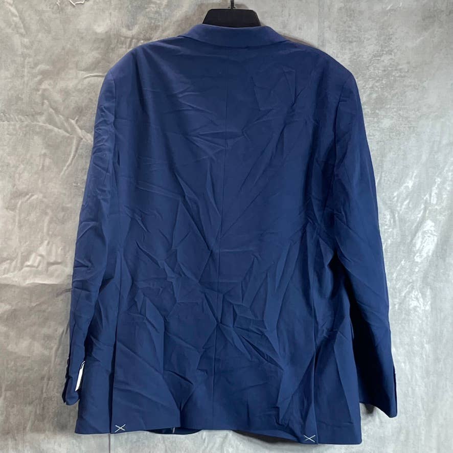 NAUTICA Men's Blue Solid Long Modern-Fit Two-Button Bi-Stretch Suit Jacket SZ46L
