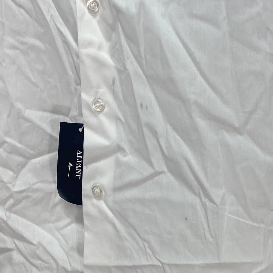 ALFANI White Slim-Fit Performance Stretch Solid Dress Shirt SZ XL