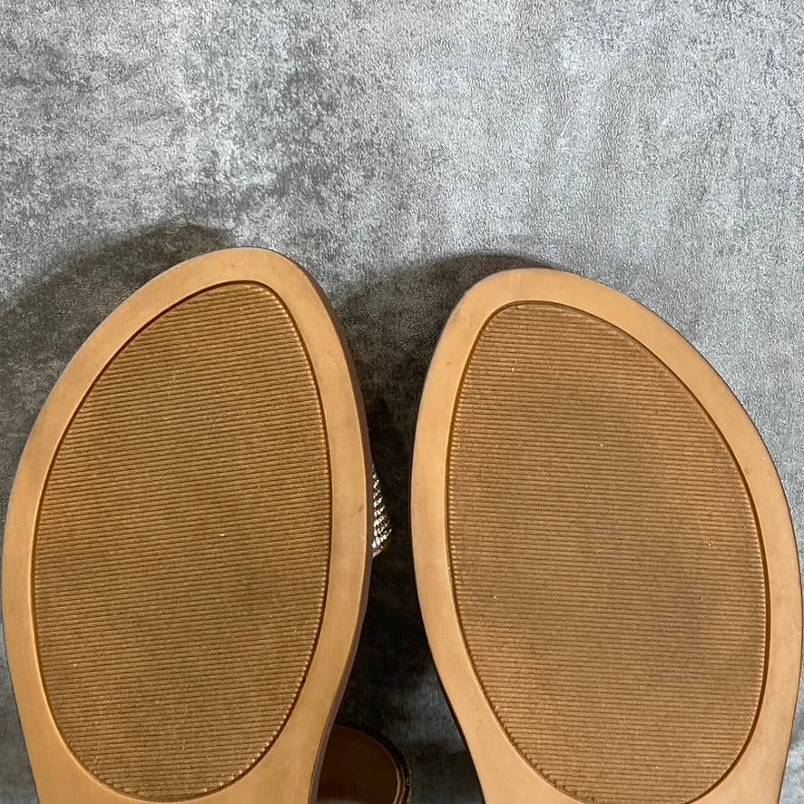 WILD PAIR Women's Sliver Bling Embellished Double-Strap Ginnie Slide Sandals SZ9