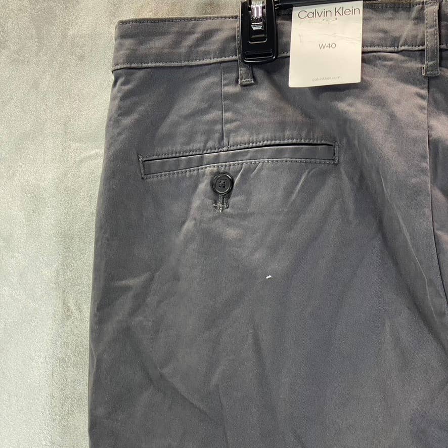 CALVIN KLEIN Men's Asphalt Slim-Fit Comfort Chino Shorts SZ 40
