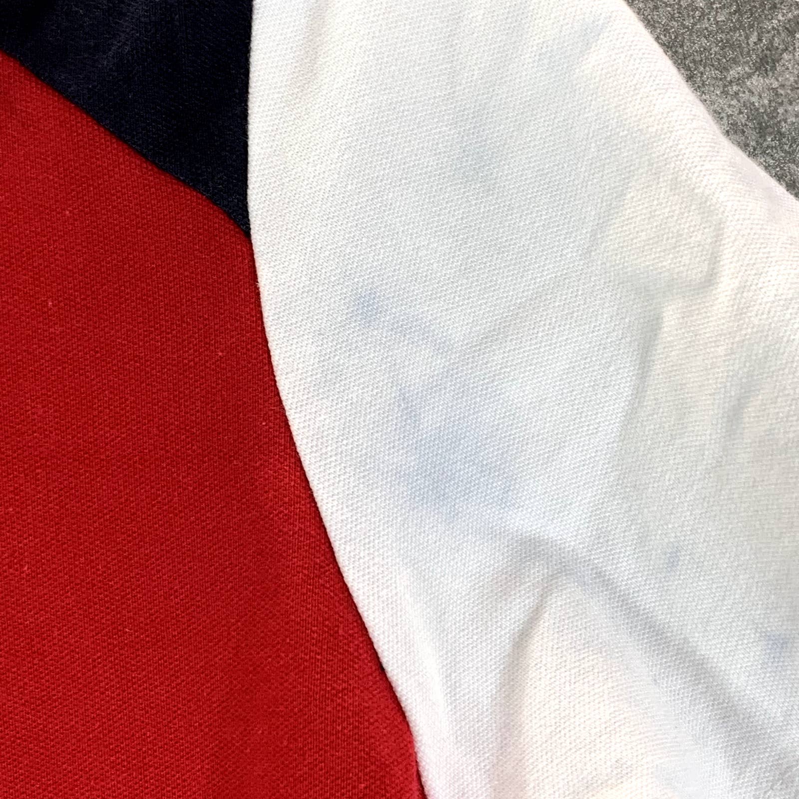 TOMMY HILFIGER Women's Colorblock Flag Logo Short Sleeve Polo Top SZ M