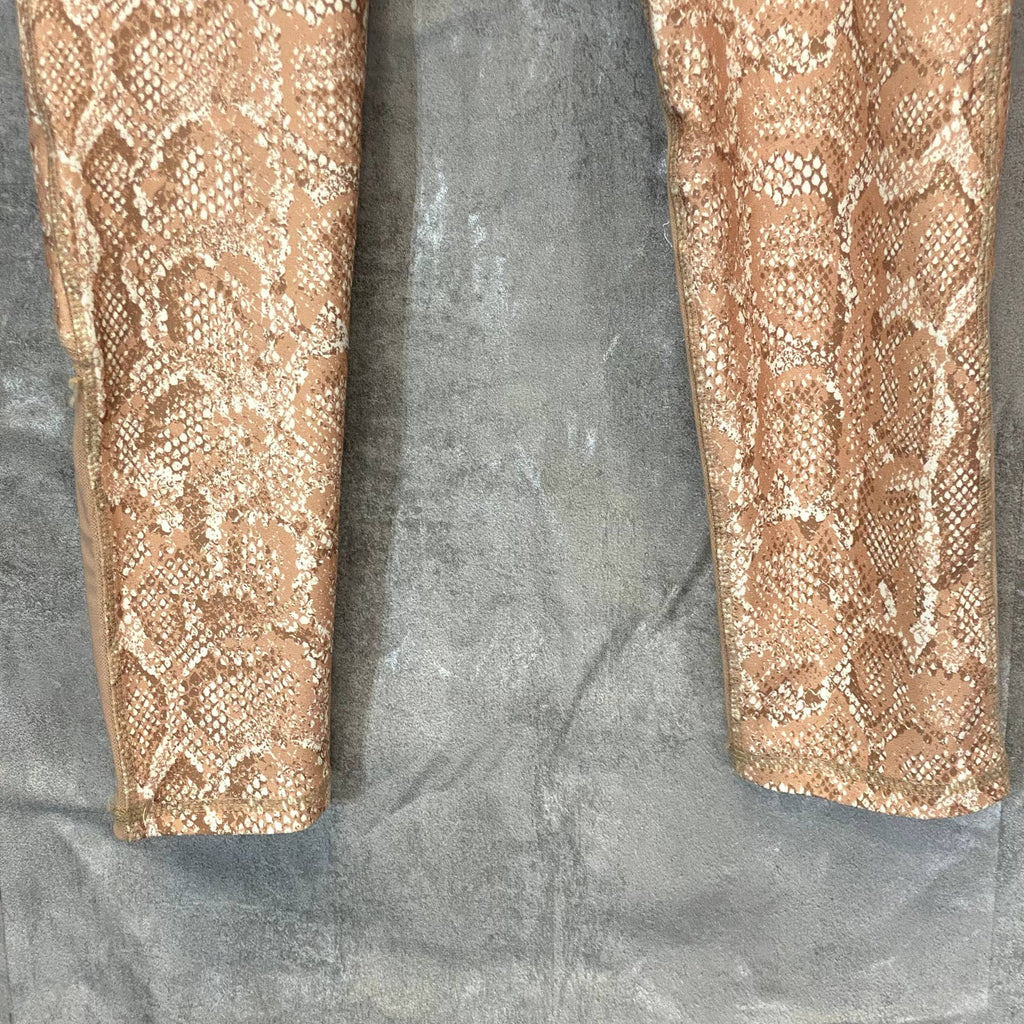 BCBMAXAZRIA Women's Pink Snake Print Stretch High-Rise Pull-On Ankle Leggings SZ M